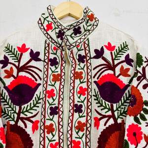 Durable Quality Elegant Handcrafted Floral Suzani Jacket Colorful Embroidered Ethnic <b>Coat</b> Available At Attractive Price - Product Image 5