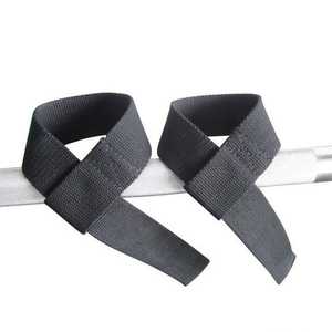 Vente en gros de sangles de poignet en coton d'haltérophilie sur mesure équipement de gymnastique sangles de fitness et de musculation logo personnalisé sangles de couleur noire - Product Image 2