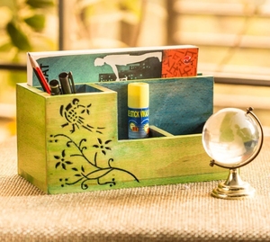 Walnut wood carved Pen / Pencil Holder 4 inches Wooden <b>Desktop</b> Pencil Cup Office Supplies <b>Organizer</b> Caddy Stand - Product Image 2