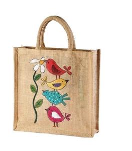 Nouveau modèle de sacs fourre-tout en lin de jute Logos personnalisés poignée à cordon de serrage en coton renforcé fourre-tout du marché à prix économique - Product Image 2