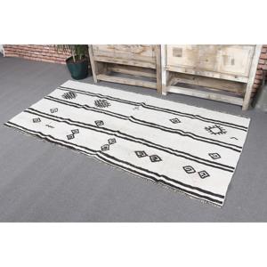 Tapis turc, tapis d'appoint 3,1x6,3 pieds, tapis Kilim blanc ombré - Product Image 4