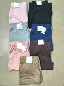 Printemps été glace soie femmes taille moyenne droite confortable léger taille élastique plat avant Polyester/coton pantalon ample - Product Image 2