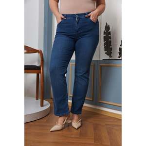 Jeans bleus à jambe droite grande taille - Product Image 5