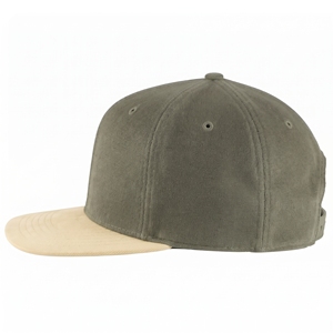 หมวกแก๊ปแบบ Snapback 6 แผง สีเขียวมะกอก ขอบสีเบจ สีพื้นเรียบง่าย สำหรับผู้ใหญ่ ใส่ได้ทุกฤดู สองสี - Product Image 2