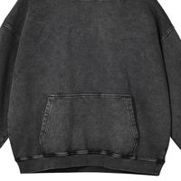 Sweat à capuche unisexe surdimensionné en molleton de coton épais, couleur charbon, effet délavé à l'acide, imprimé personnalisé, style streetwear
