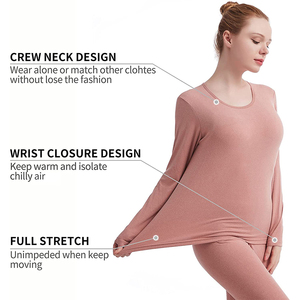 Meilleures ventes de sous-vêtements thermiques d'hiver respirants Long John de haute qualité pour femmes Design sportif à la mode - Product Image 3