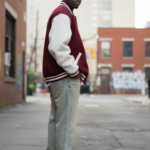 Custom Logo Varsity <b>Jacket</b> Leather Sleeves Embroidery Logo Blank Baggy College Baseball <b>Men's</b> Letterman Winter <b>Jacket</b> 2026 - Product Image 2