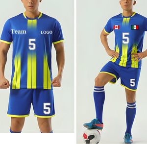 Uniforme de football en maille vierge personnalisé pour hommes, maillot de football personnalisé, ensemble d'uniformes de football en polyester respirant à séchage rapide - Product Image 5