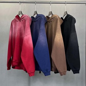 Sweatshirts délavés à l'acide pour hommes Vintage French Terry 100% Cotton Fleece Sweatshirt basics Streetwear avec logo brodé pour l'hiver - Product Image 2