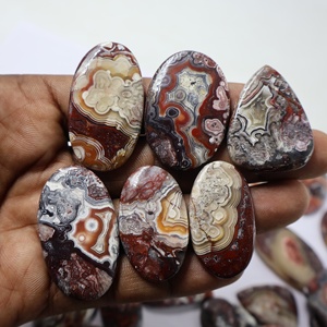 Cabujón de ágata de encaje loco de moissanita suelta de alta calidad al por mayor, cristal Natural de cuarzo, Jade, amatista, energía curativa - Product Image 1