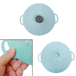 Couvercle de bol en silicone réutilisable avec poignée Joint hermétique Couvercle de pot en silicone Couvercle d'aspiration en silicone pour assiettes Taille 24cm - Product Image 4