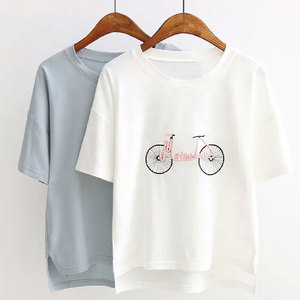 เสื้อยืดสตรีทแฟชั่นแขนสั้นผ้าคอตตอนทรงหลวมสำหรับ100% เสื้อทรงพอดีตัววัสดุดีที่สุดออกแบบโลโก้ได้ตามต้องการ - Product Image 6