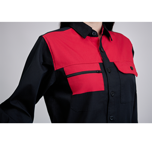 ชุดทำงานแขนยาว FMF สำหรับผู้ชาย สีดำ-แดง สะท้อนแสง ทนทาน ระบายอากาศได้ดี ป้องกันรอยยับ ทนต่อการฉีกขาด - Product Image 2