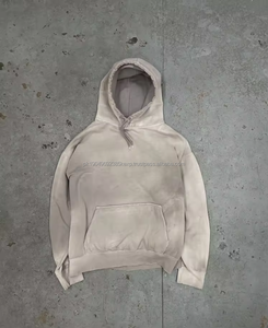Sudadera con Capucha Personalizada, Estilo Vintage, Desgastada, Cortada, con Salpicaduras de Pintura, Decolorada por el Sol, Lavada al Ácido para Hombre, de Peso Pesado - Product Image 3