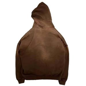 Logo personnalisé 460GSM poids lourd lavage à l'acide fermeture éclair à capuche pantalon de survêtement respirant hommes soleil délavé à capuche pantalon survêtement automne - Product Image 3