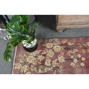 Alfombra turca Vintage rojo Beige 3,8X6,7 pies área grande 10mm respaldo de látex de lana gruesa pasillo Rectangular para adolescentes de entrada - Product Image 5