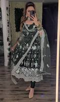 Salwar Anarkali à manches longues avec pantalon en coton et rayonne et dupatta, lehenga de mariée en soie Banarasi pour femmes, pour occasions spéciales