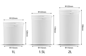 ขวดพลาสติก PP คุณภาพสูง ขนาด 1 ลิตร 1.5 ลิตร 2 ลิตร ปากกว้าง ทรงกลม สีขาว สำหรับบรรจุภัณฑ์นมผง โปรตีนผง และอาหารแห้ง - Product Image 6