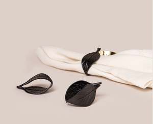 Black Leaf <b>Napkin</b> Ring Wholesale Wedding Restaurant Hotel Villa <b>Silver</b> Gold Colorful Customized According Customer Modern - Product Image 3