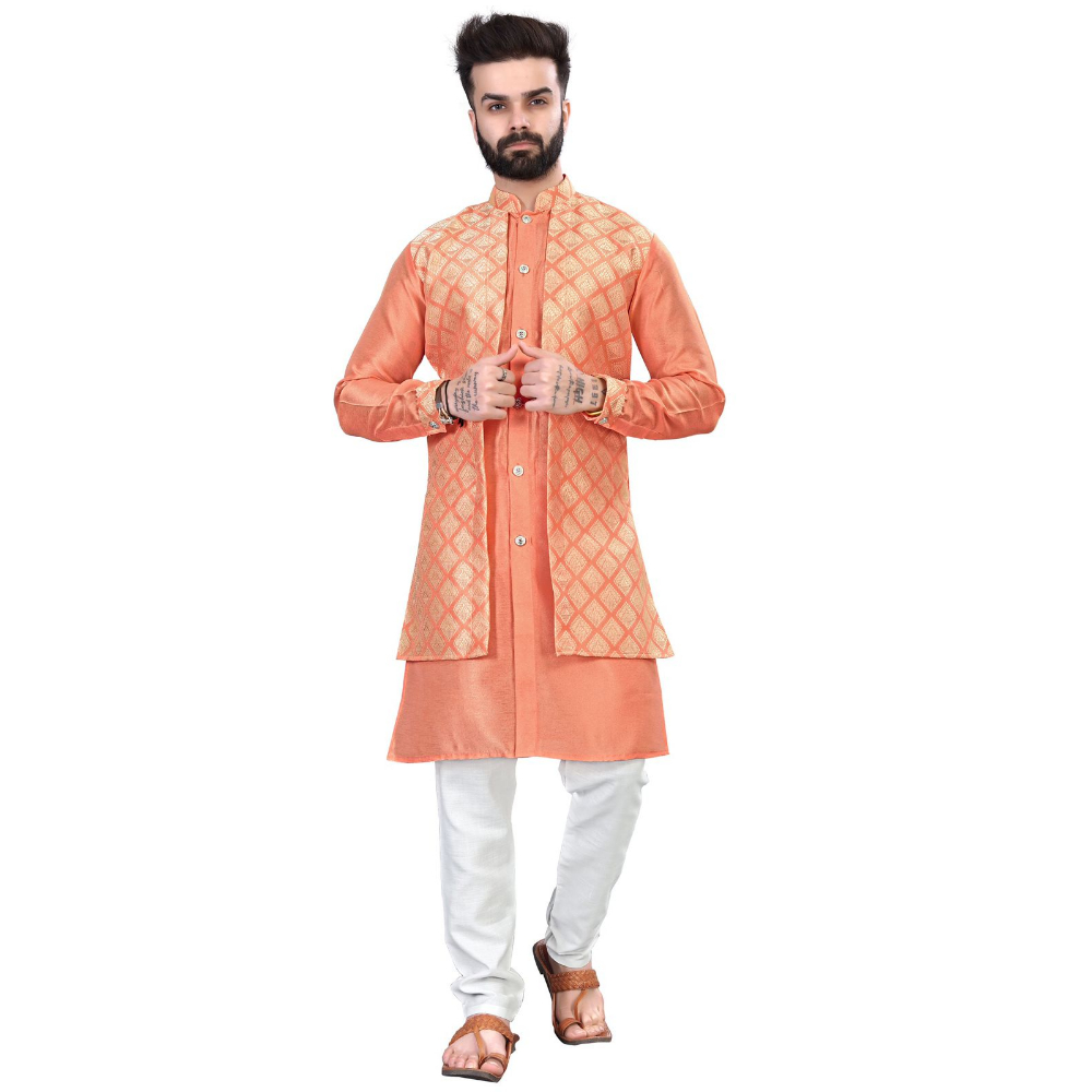 New Arrival 2022 Readymade Multi Color Digital Printed Cotton Wedding Wear mens Kurta Pajama Wholesaler From India