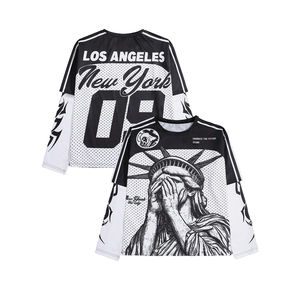 Camisetas de Manga Larga Estilo Jersey Americano Extra Grandes Personalizadas para Hombre, Ropa Urbana Unisex para tu Marca de Ropa - Product Image 3