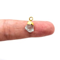 Pendentif artisanal en aquamarine brute RATNARACHIT, breloque goutte pierre de naissance de mars pour colliers et bracelets, fournitures de fabrication de bijoux