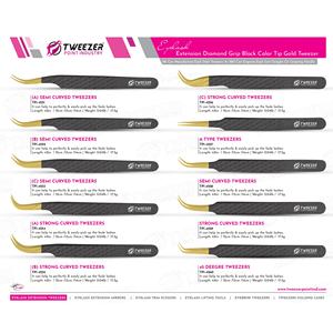 แหนบต่อขนตาปลายแหลมคมพิเศษ ทำจากเหล็กกล้าไร้สนิมญี่ปุ่น พร้อมด้ามจับเพชร  มีจำหน่ายทุกสี - Product Image 6