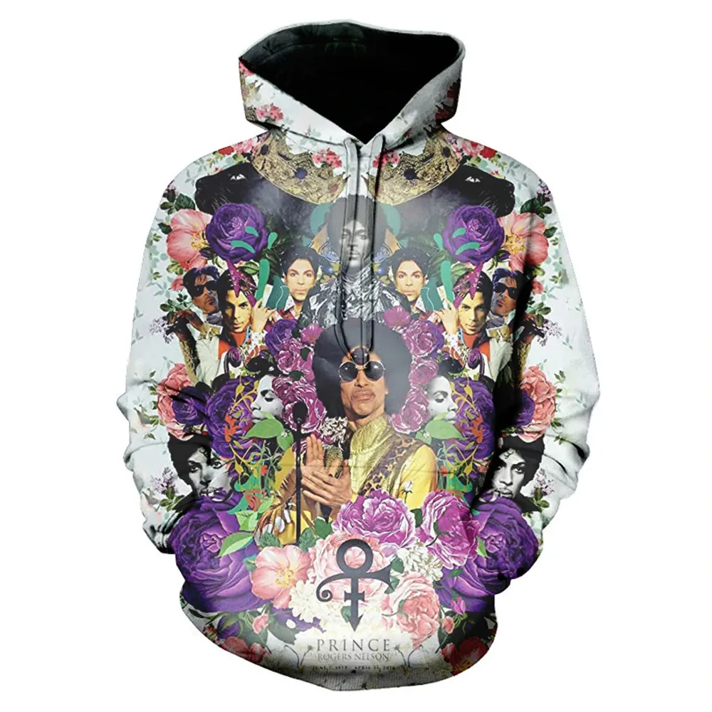 Cool Singer Prince Rogers Nelson Hoodie Men Women Sweatshirts Hoody 3D Print Fashion Harajuku Casual Tracksuit Customize