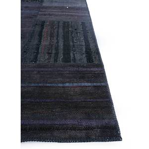 Tapis en laine noué à la main grande surface Provenance, gris et noir, motif patchwork rectangulaire pour salon et couloir - Pae-3579 - Product Image 4