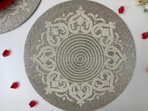 Eco Friendly Beaded Luxury Heat Resistant Anti-Slip Wedding Dinner <b>Table</b> <b>Mats</b> - Product Image 5