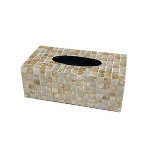 Bathroom Accessories New Vintage Decorative <b>Tissue</b> <b>Box</b> Holder Made of Mother of Pearl Napkin <b>Box</b> Holder for Wholesale Suppliers - Product Image 6
