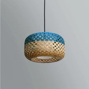 Handmade Natural Bamboo Hanging Pendant Lights Two Tone Colors Rattan Material Home Decor Ceiling <b>Lampshades</b> Vietnam Factory - Product Image 1