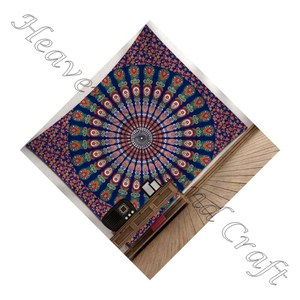 Tenture murale imprimée, tapisserie Mandala sur mesure, tapisserie d'art mural imprimée, Tapis, tenture murale Boho pour la décoration de la maison - Product Image 5