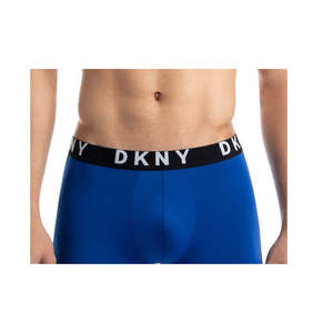 DKNY Boxer da Uomo in Modal Blu, Confezione da 2, Vita Media, Traspiranti, Senza Cuciture, Taglia XXL, Tessuto Effetto Seta, Logo Stampato, Confezione Originale - Product Image 2