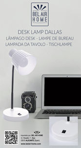 BEL AIR HOME - Desk <b>Lamp</b> Metal, Height 40cm, Base 15cm ON/OFF Switch, Ideal for Office and Bedside Table E-27, Dallas Black - Product Image 3