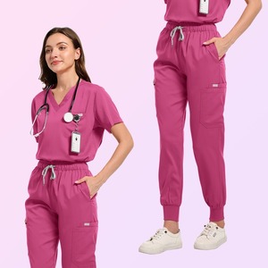 Top qualité respirant mode femmes soins infirmiers gommage ensembles pantalon droit grands uniformes d'hôpital mignon soins infirmiers gommages - Product Image 2