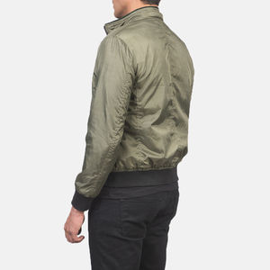 Bajo MOQ OEM al por mayor de alta calidad de invierno lienzo frontal logotipo personalizado en Blanco clásico cómodo chaqueta de bombardero para hombre - Product Image 3