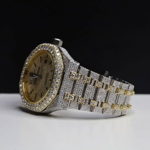 Reloj de Lujo Personalizado con Diamantes Moissanita VVS Iced Out, Cristal de Cuarzo, Moda Hip Hop, Cronógrafo de Acero Inoxidable para Regalo de Negocios - Product Image 2