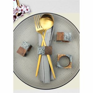 แหวนรัดผ้าเช็ดปากงานแต่งงานแบบมินิมอล สีพื้น ชุดใหญ่ สไตล์นอร์ดิก ทำจากไม้และเรซิ่น เป็นมิตรกับสิ่งแวดล้อม หรูหรา สามารถสั่งทำได้ - Product Image 5