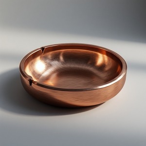 Cenicero Redondo de Aluminio de Lujo con Borde Decorativo y Brillo Pulido, Ecológico para una Exhibición Elegante en la Sala de Estar - Product Image 4