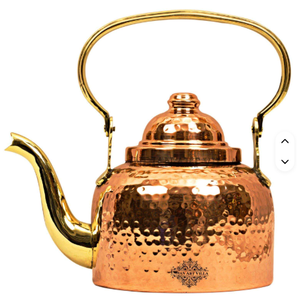 กาต้มน้ำชาทองแดงโทนคู่พร้อมด้ามจับหุ้มฉนวนอุปกรณ์สำหรับดื่มดีไซน์ลายนูนเกรดพรีเมี่ยม - Product Image 5