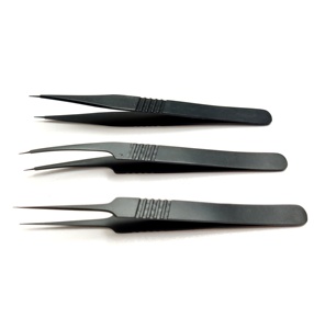 Juego de Pinzas Microquirúrgicas de Precisión, Estilo Joyero, Rectas y Curvas, Antirreflectantes, para Uso Oftalmológico y Vascular - Product Image 1