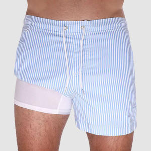 กางเกงขาสั้นลำลองผู้ชาย 5 นิ้ว ผ้าฝรั่งเศสเทอร์รี่ลายทางสั่งทำพิเศษ ระบายอากาศได้ดี ผ้าฝ้ายเนื้อนุ่ม ไม่ยับ สไตล์สตรีทแวร์ - Product Image 2