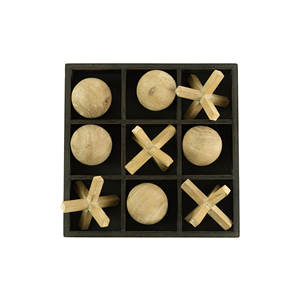 Wooden Tic Tac Toe Set with Matte <b>Black</b> Finish Classic Board Game for Kids Adults Travel Family Fun and Party Entertainment - Product Image 5