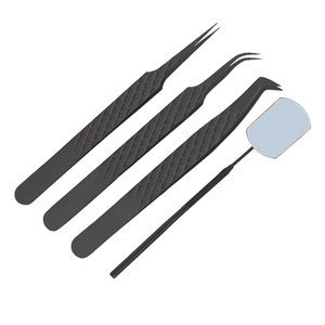 Pince à épiler de volume en acier inoxydable noir de haute qualité pince à épiler d'extension de cils avec pointe pointue de logo personnalisé - Product Image 4