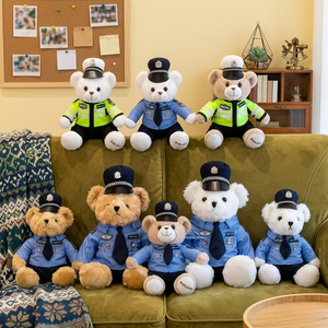 Aika Figurines en peluche Ours Policiers et Pompiers Tendance, en Coton PP, Uniformes Personnalisés, Promotion en Gros - Product Image 1