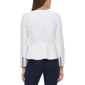 Giacca da donna Tommy Hilfiger con zip frontale, colore bianco, taglia 12, con finiture a contrasto, per la primavera - Product Image 2