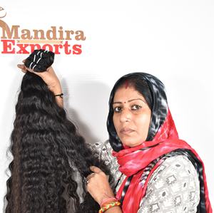 Extensiones de cabello humano de templo indio virgen joven sin procesar 100% ondulado negro Natural estilo de onda profunda suelta para mujeres al por mayor - Product Image 4