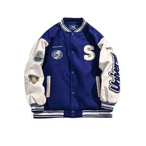 2024 USA High Quality Baseball Letterman Varsity <b>Jacket</b> Custom Men's Fabric Patches Embroidered Chenille Leather 2024 Men's - Product Image 1