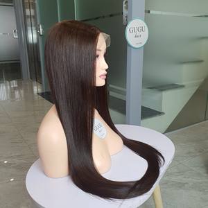 Perruque Lace 5x5 cheveux bruts couleur brun foncé 30 pouces os droite perruques de cheveux humains femmes en gros vietnamien dentelle fermeture perruque - Product Image 2